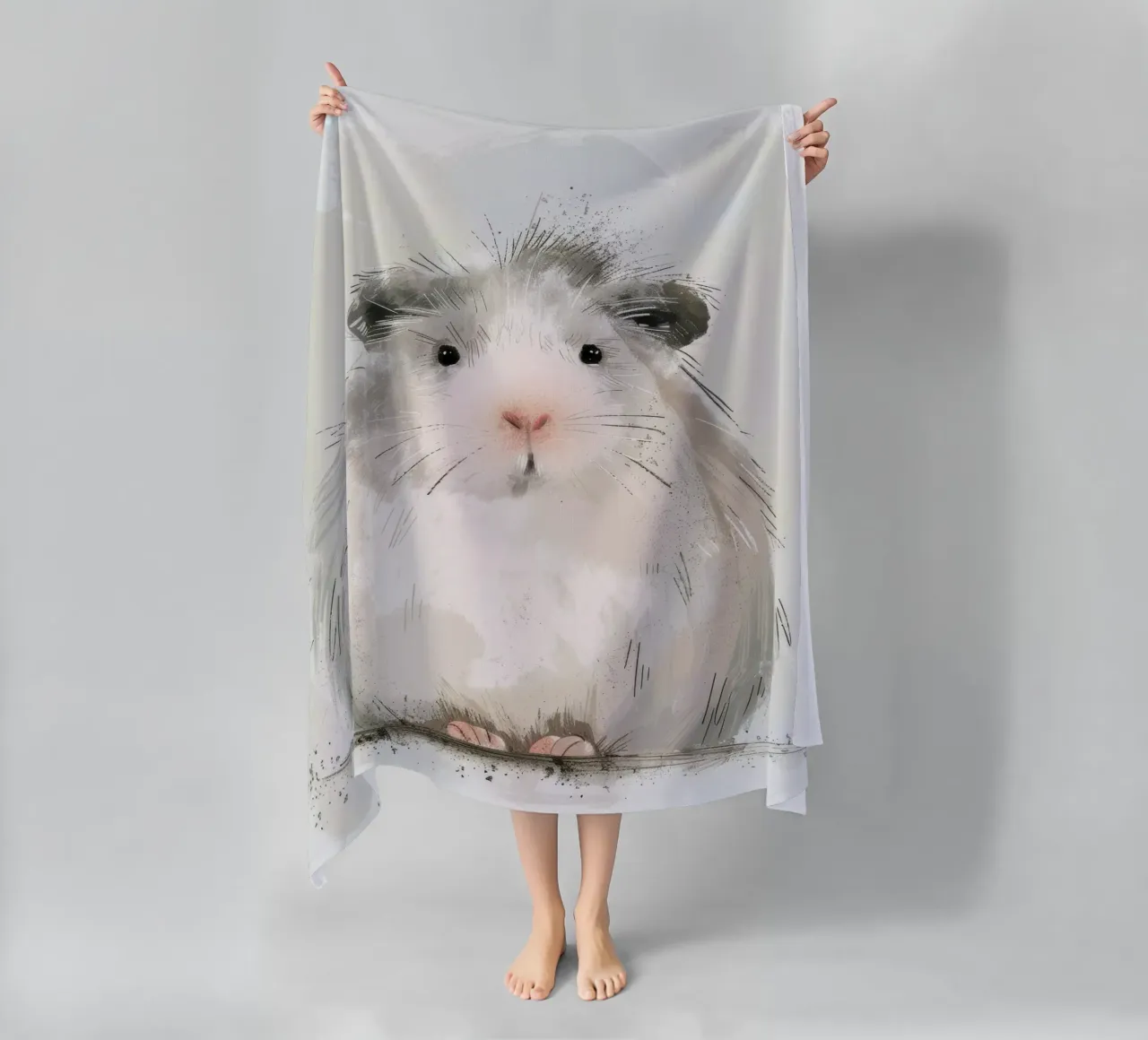 Grey Guinea Pig: Soft and Fluffy beach towel by DesignDoodle