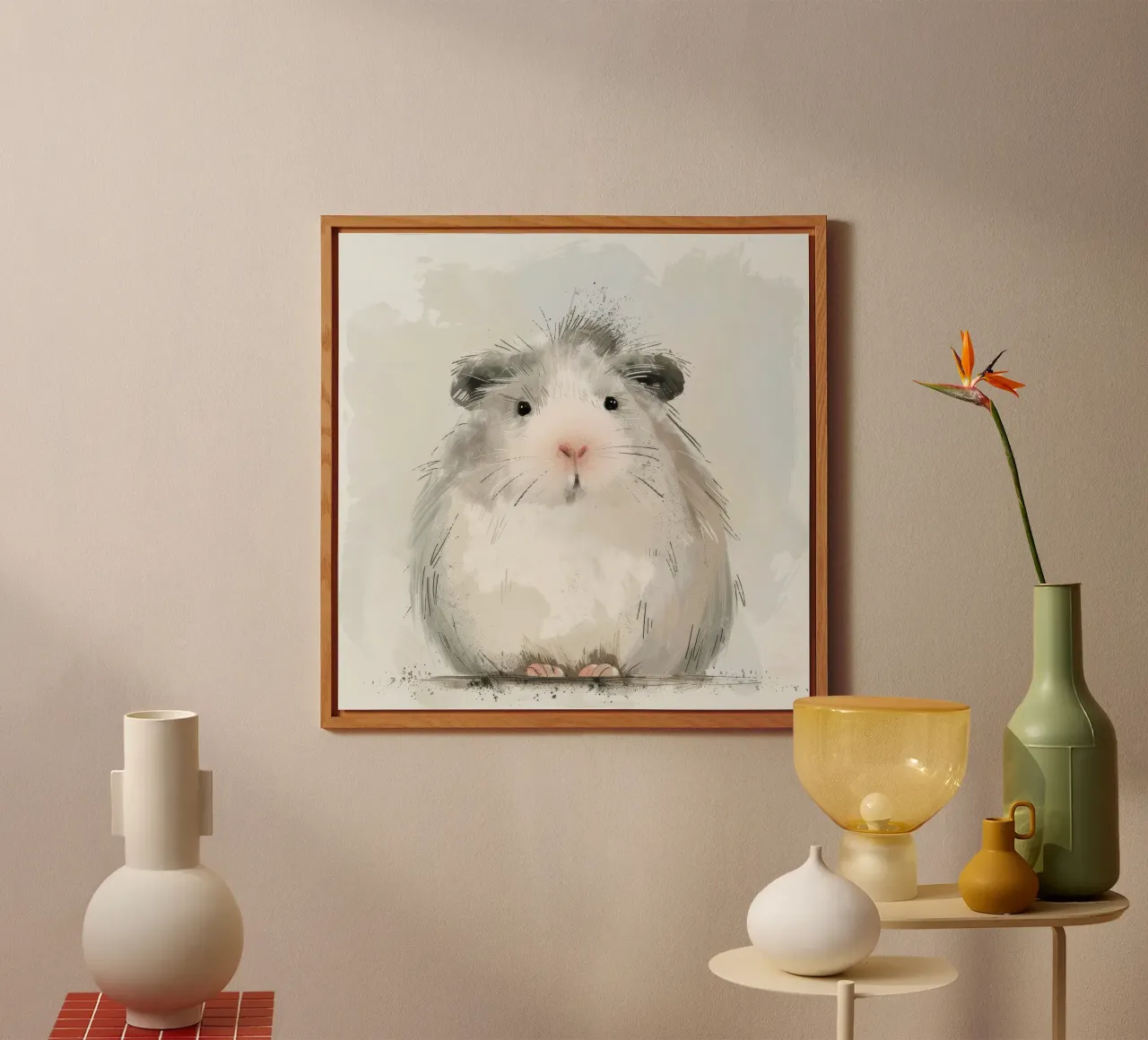 Grey Guinea Pig: Soft and Fluffy alu-dibond by DesignDoodle