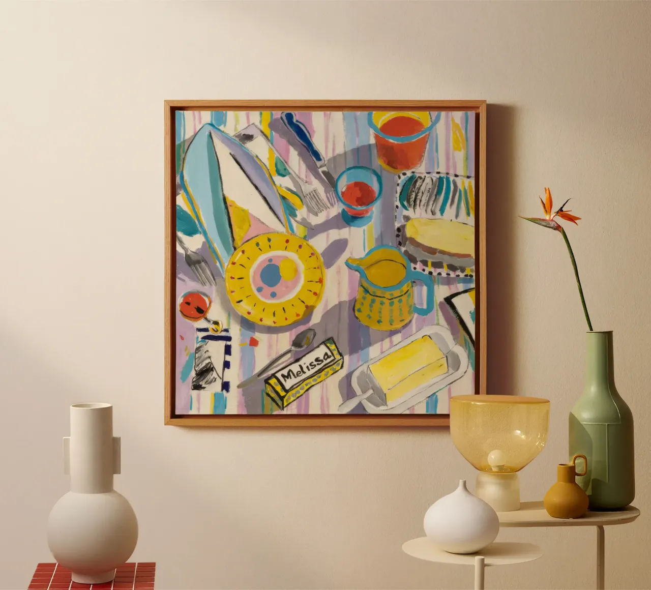 Pantry Pop Symfonie canvas met Baklijst van Infinite Chroma