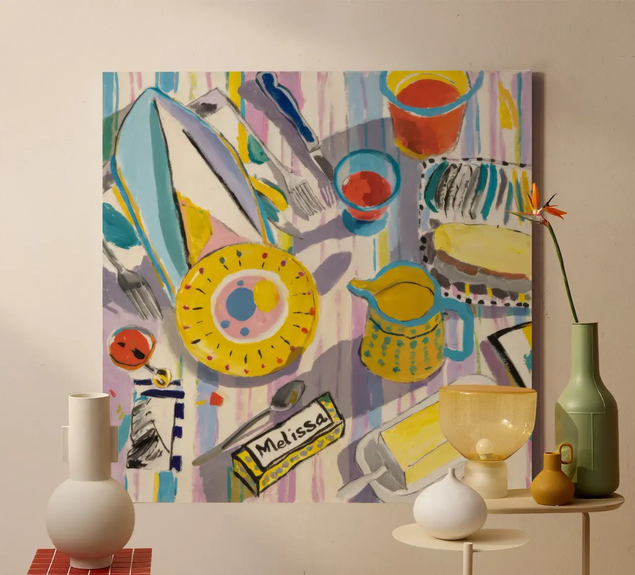 Pantry Pop Symfonie canvas met Baklijst van Infinite Chroma