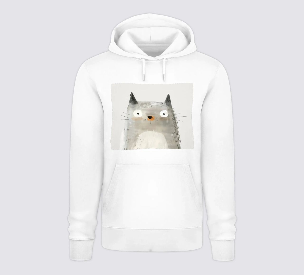 Il misterioso gatto grigio nell'arte moderna felpa con cappuccio da DesignDoodle