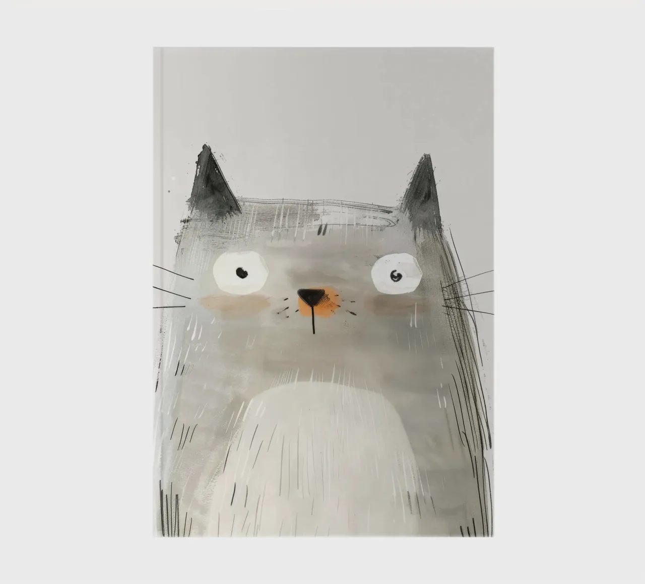 Mysterious Grey Cat in Modern Art notebook by DesignDoodle