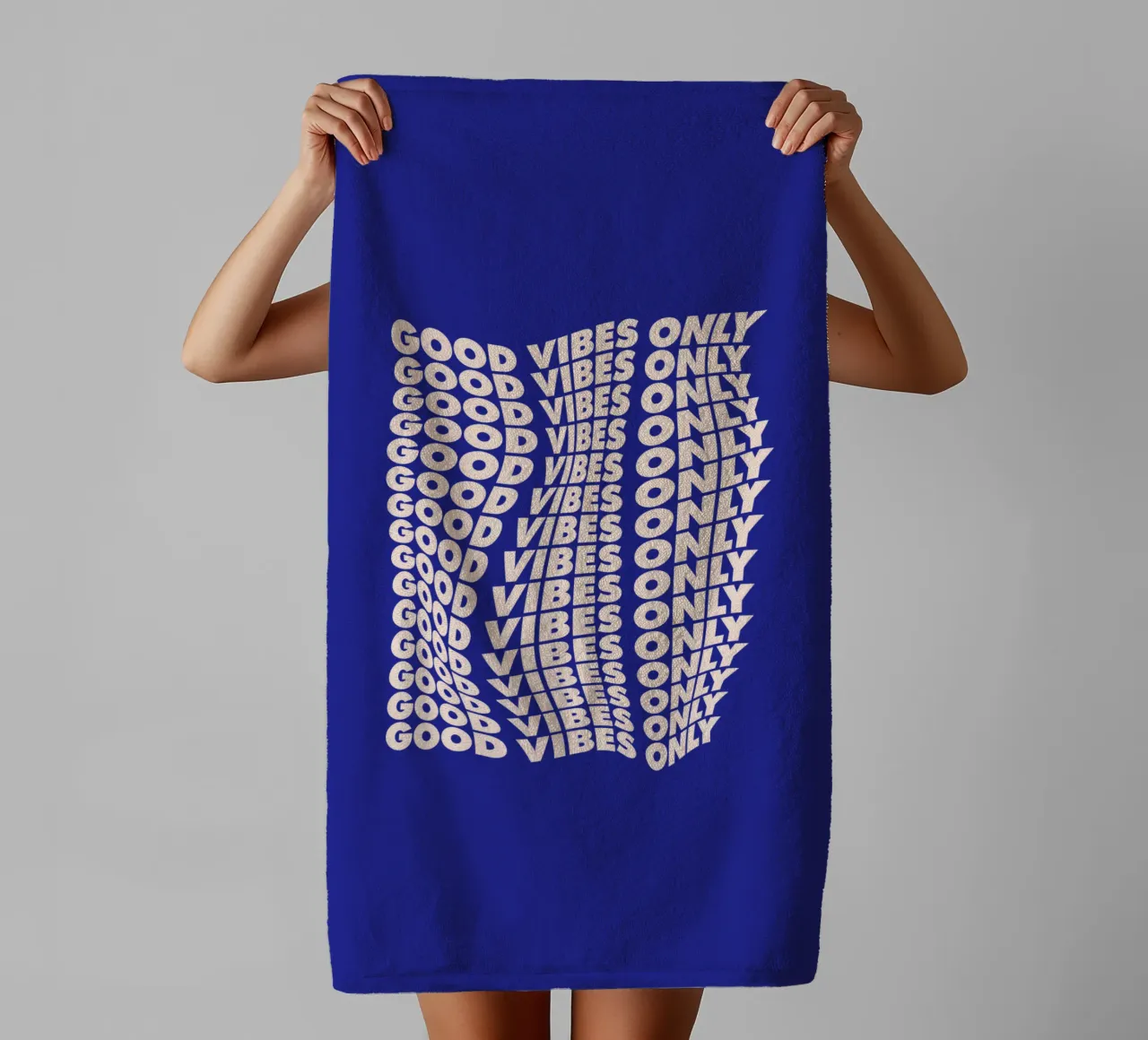 Good Vibes Only Typography Design towel by THE MOTIVATED TYPE