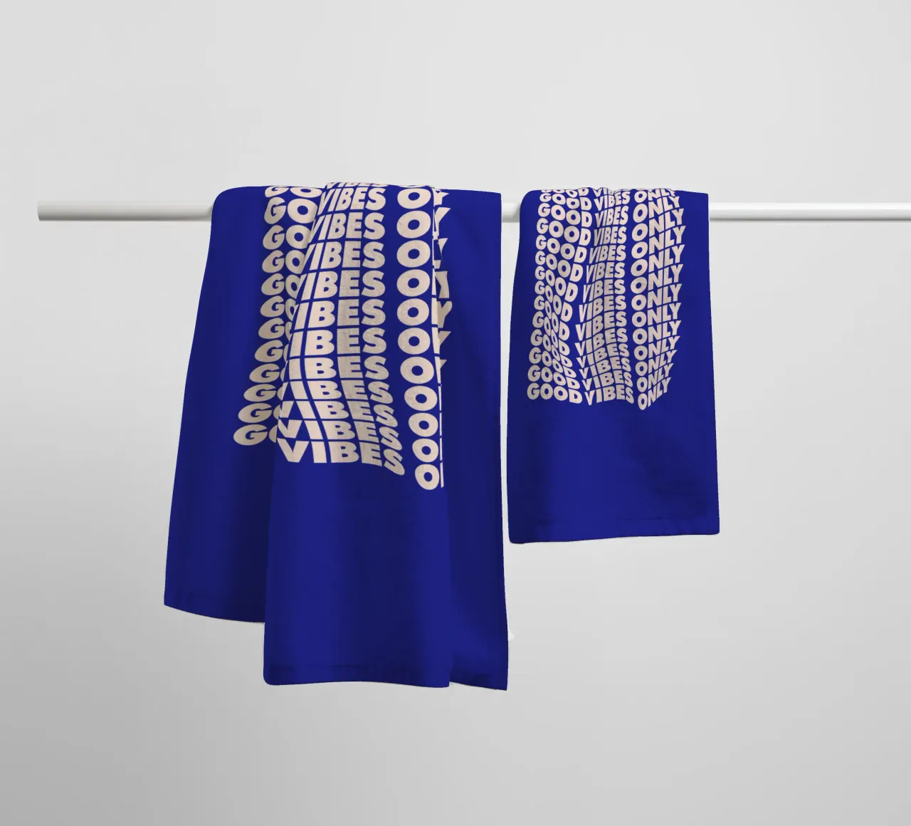Good Vibes Only Typography Design towel by THE MOTIVATED TYPE