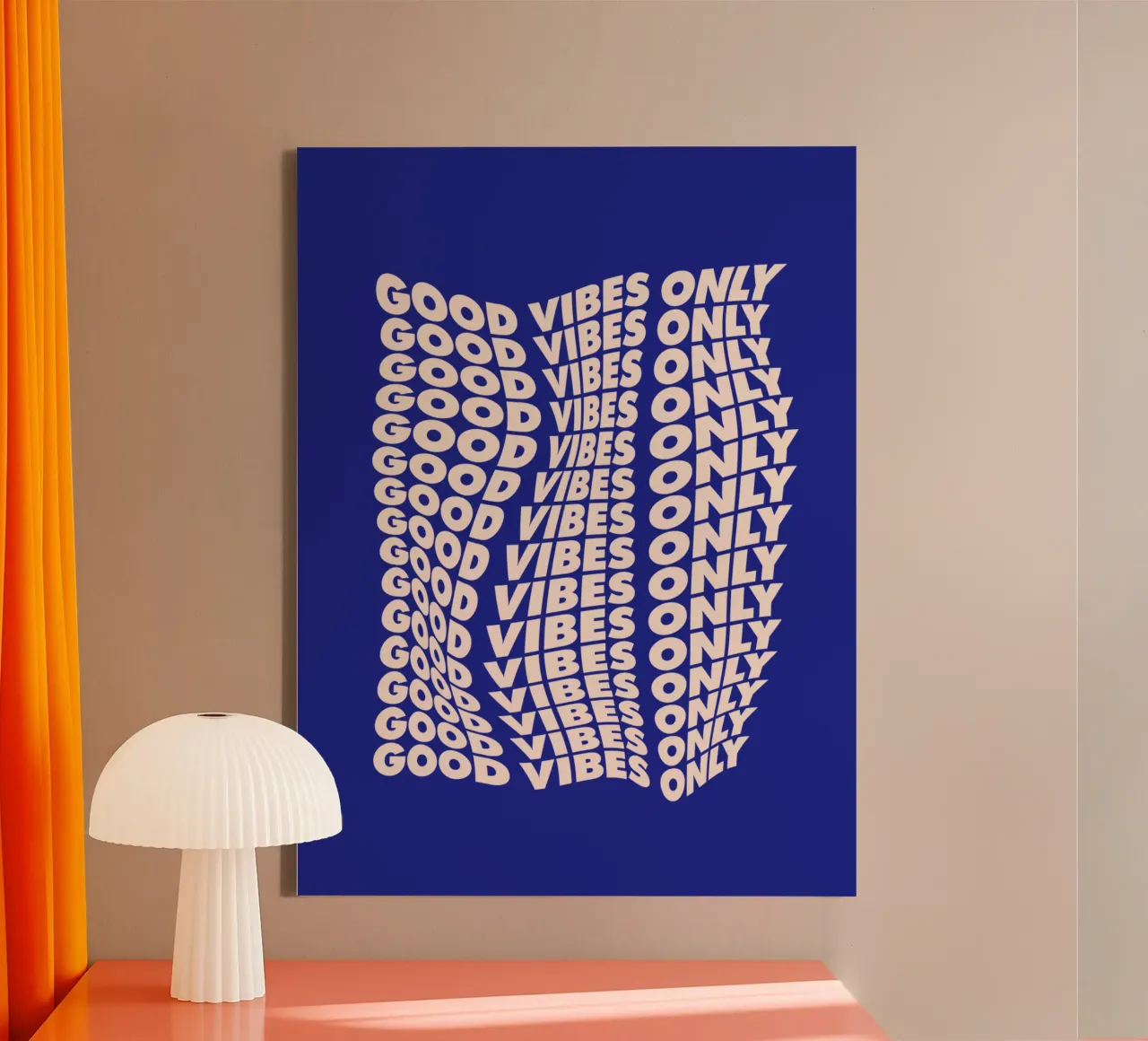 Design tipografico solo per le buone vibrazioni tela da THE MOTIVATED TYPE