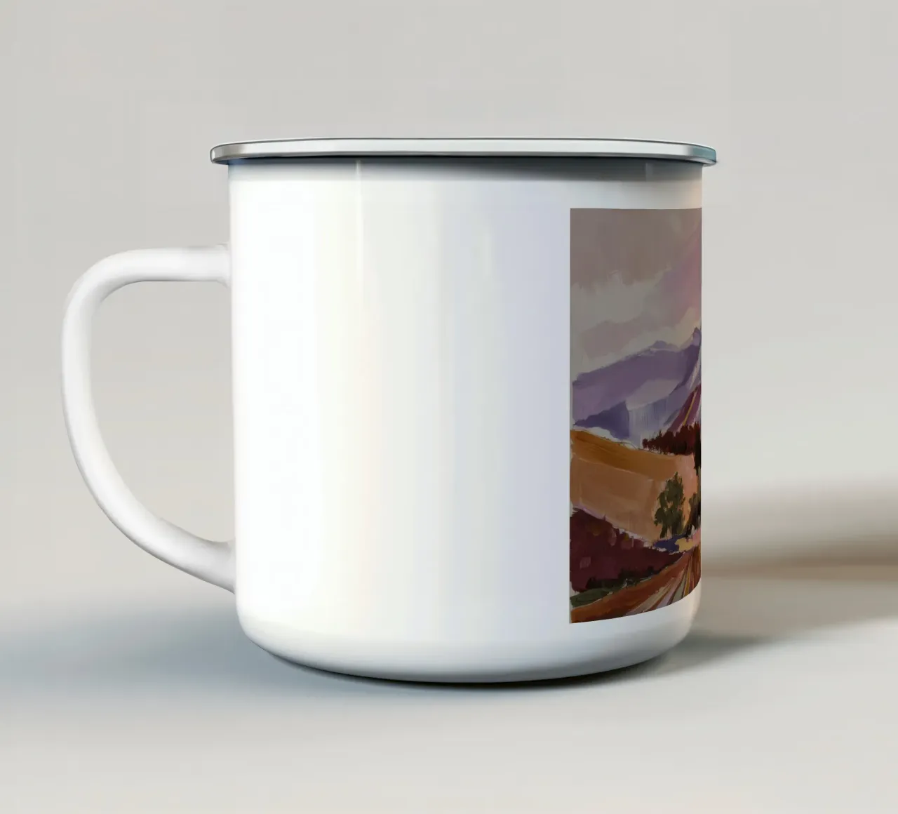 Opulente vue d'automne mug en émail de Celestial Harmony