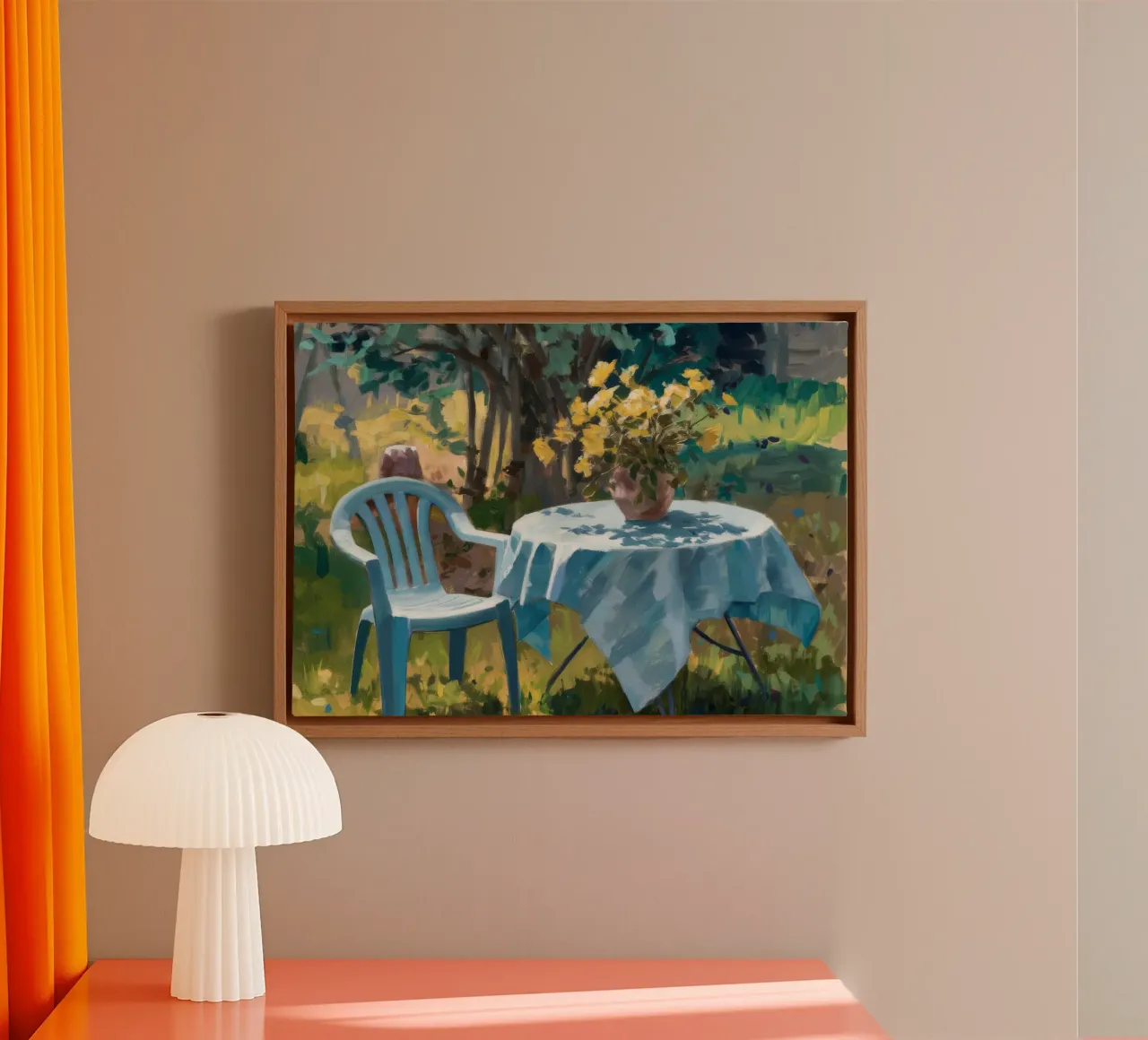 Zonovergoten tuin heiligdom canvas met Baklijst van Celestial Harmony