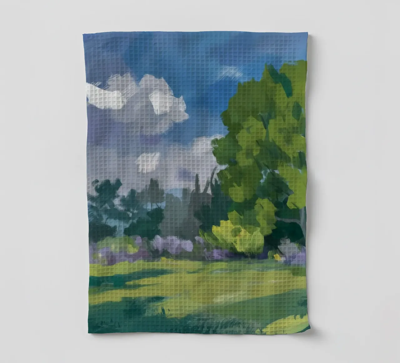 Verdant Field Dream tea towel by Celestial Harmony