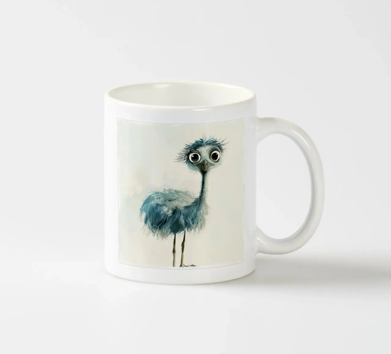 Incantevole disegno di un giovane emù tazza in ceramica da DesignDoodle