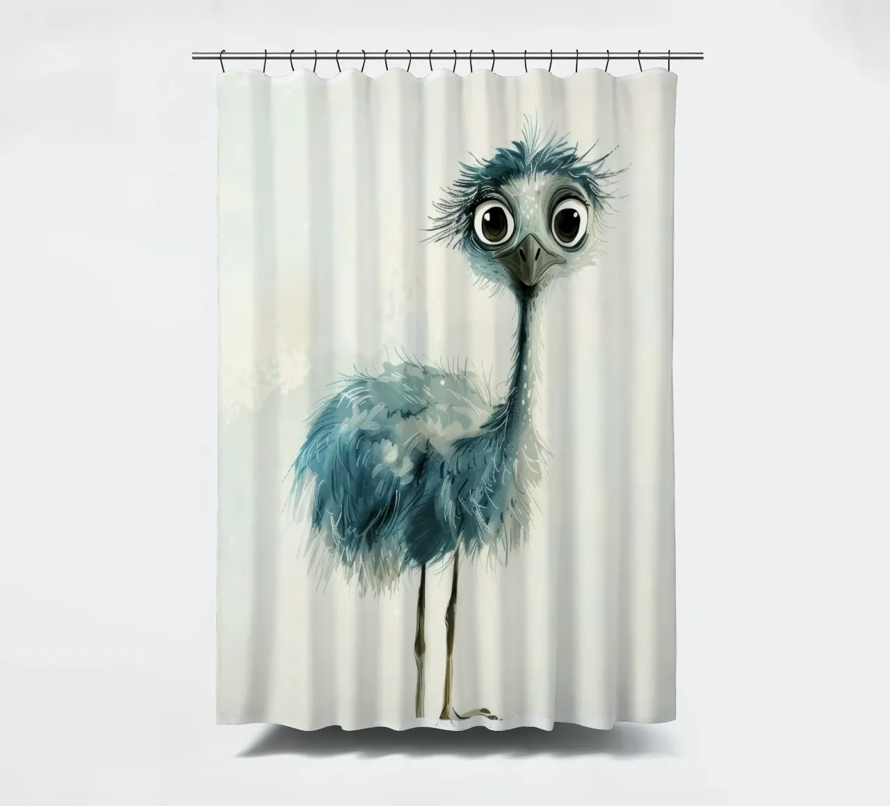 Charming Juvenile Emu Drawing shower curtain by DesignDoodle