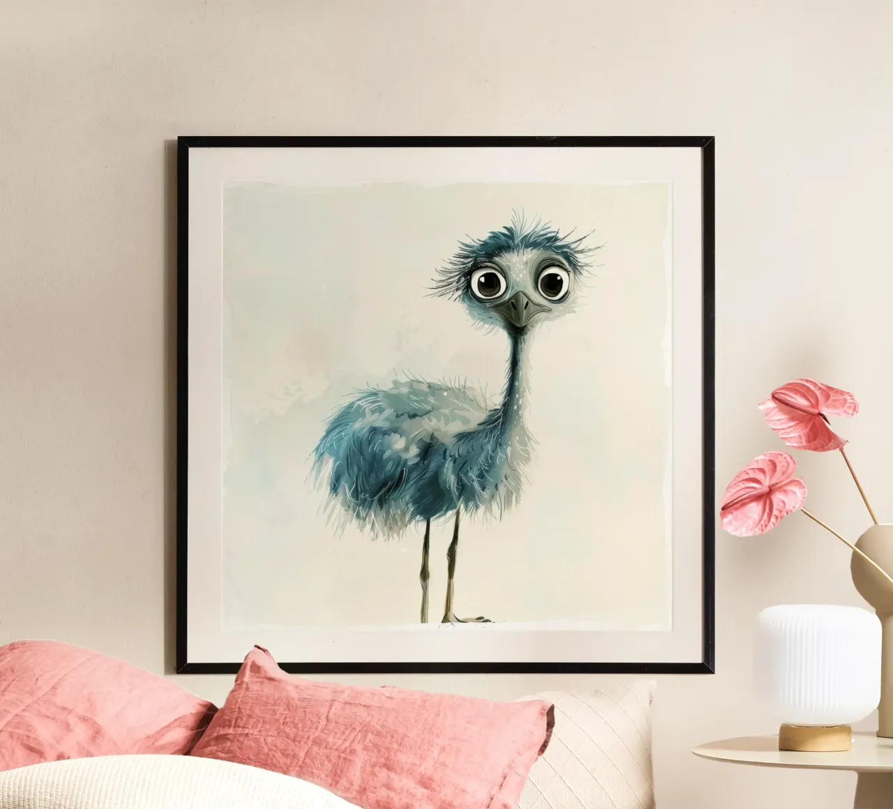 Incantevole disegno di un giovane emù carta hahnemühle da DesignDoodle