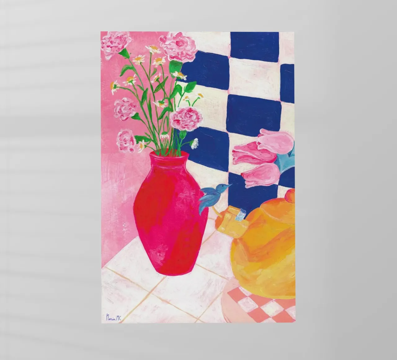 A Teapot And A Wild Bouquet pellicola backlit da Berserk Prints by Maria M.C.