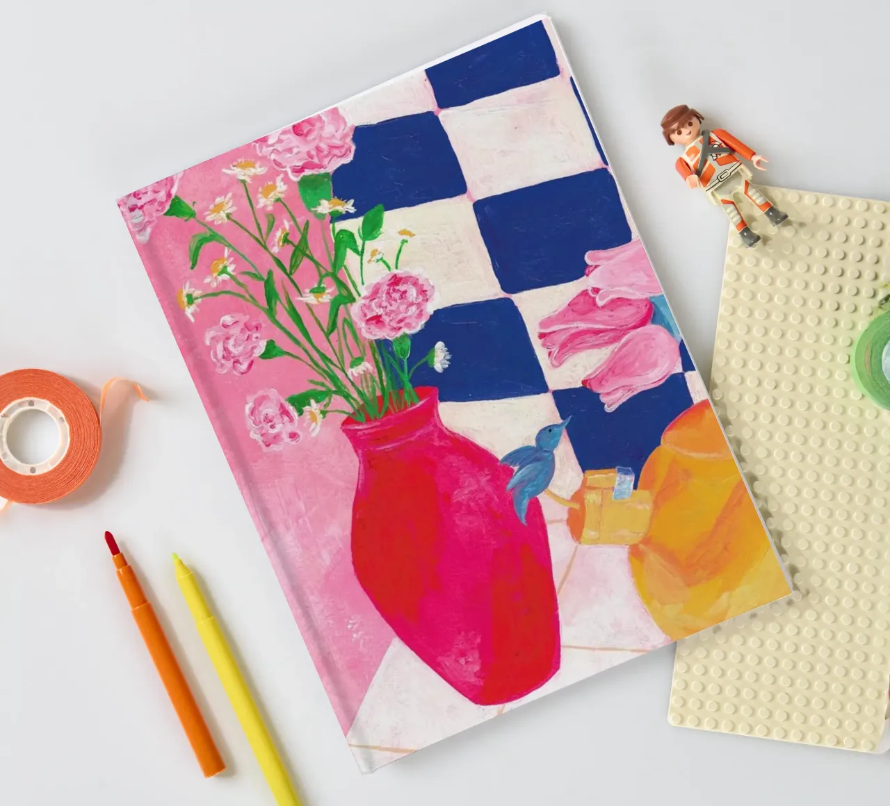 A Teapot And A Wild Bouquet notebook by Berserk Prints by Maria M.C.