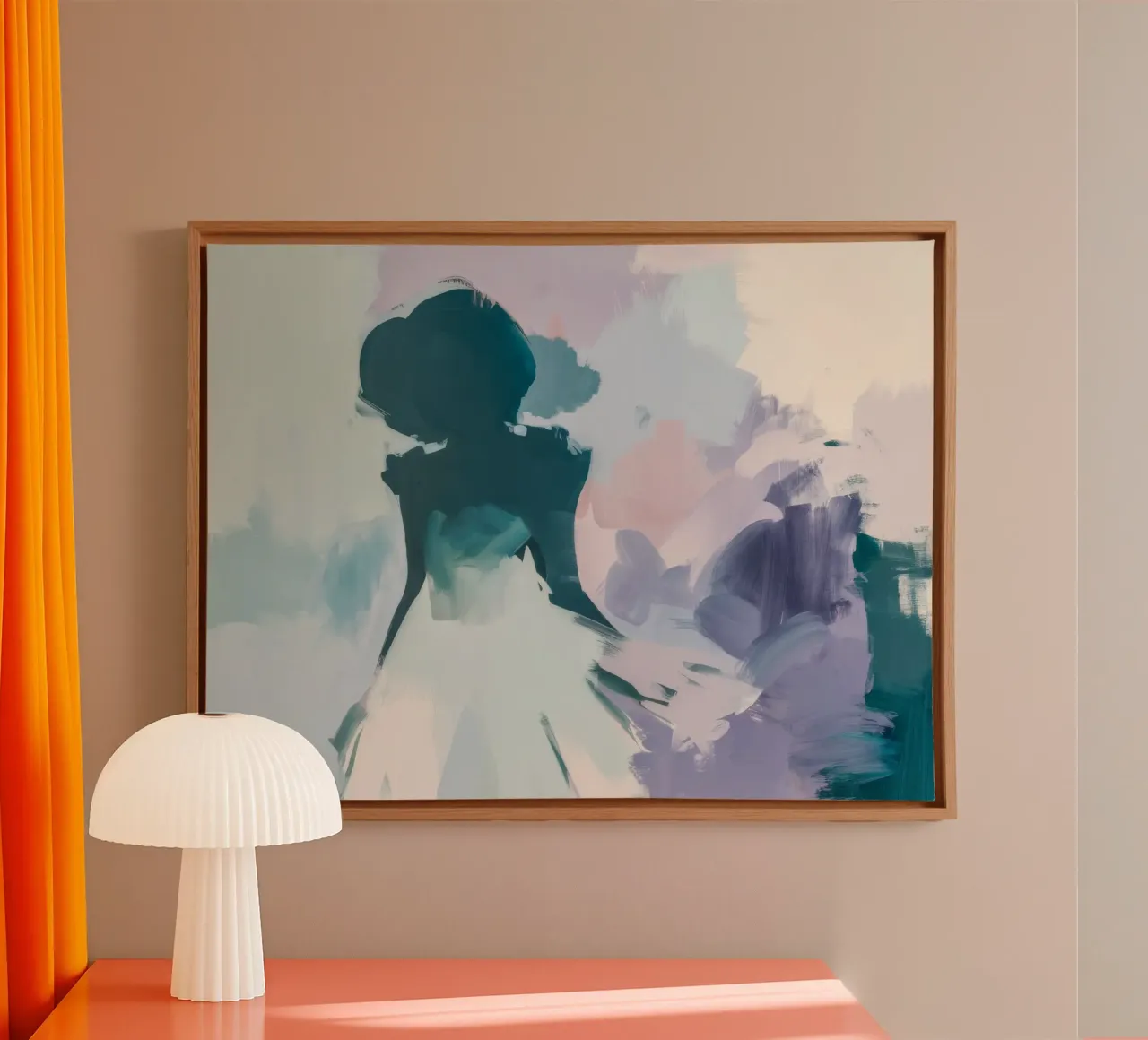 Indigo Haze Bloei canvas met Baklijst van Dream Spectrum