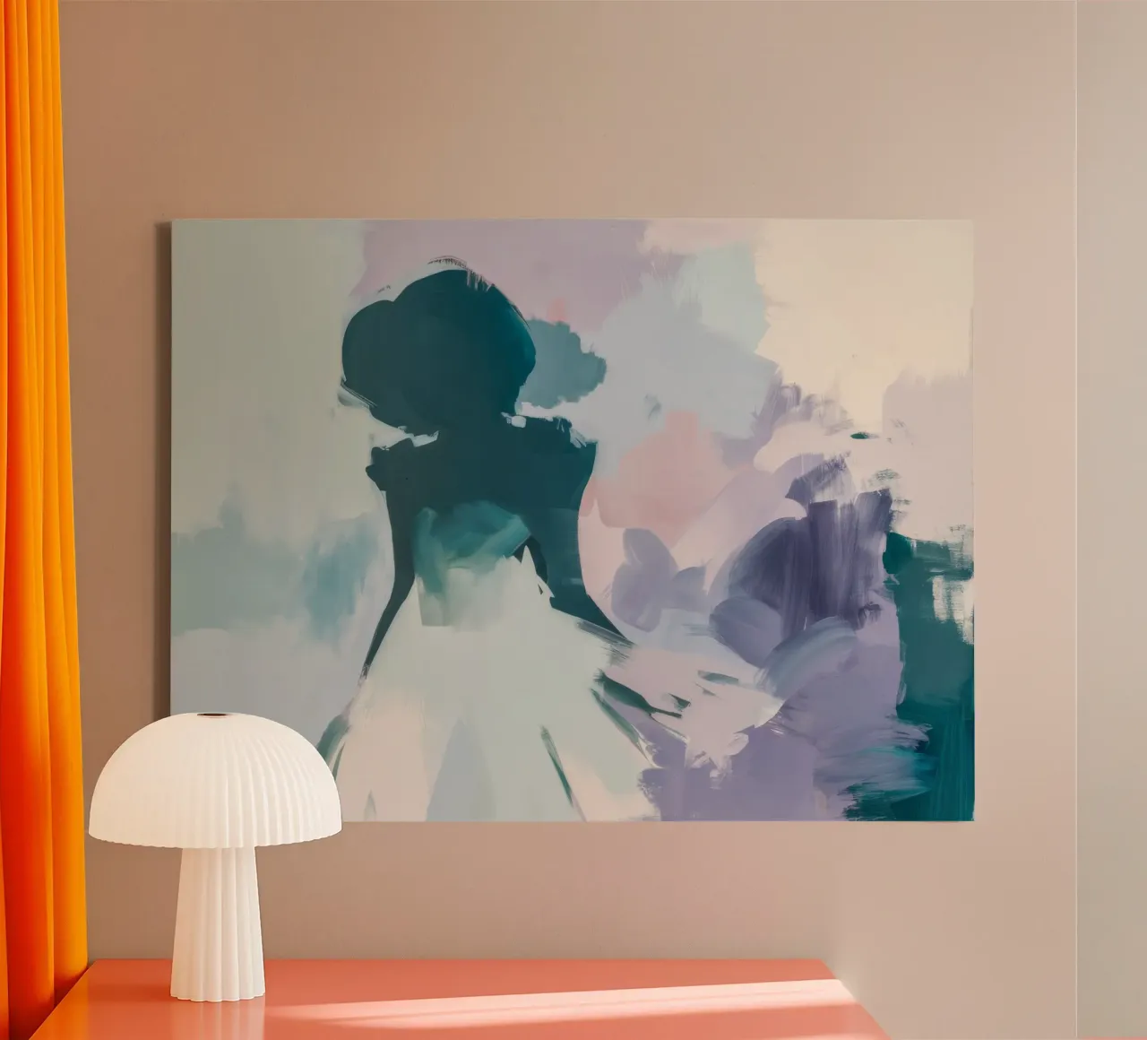 Indigo Haze Bloei canvas met Baklijst van Dream Spectrum