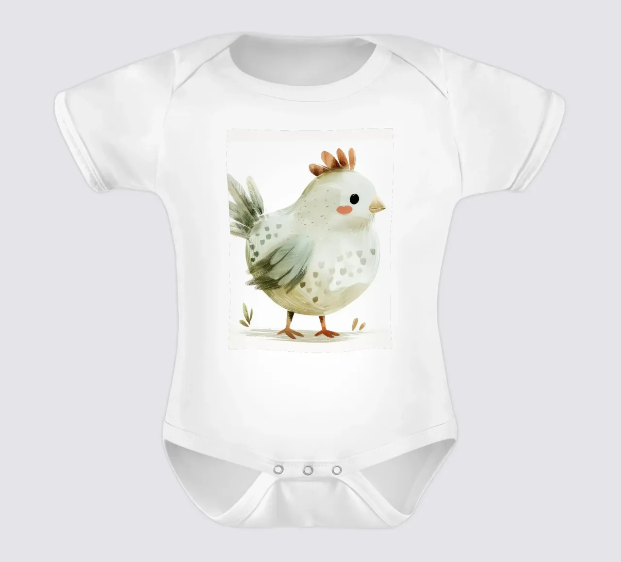 Simpática ilustración de un pollito gris claro body de bebé de DesignDoodle
