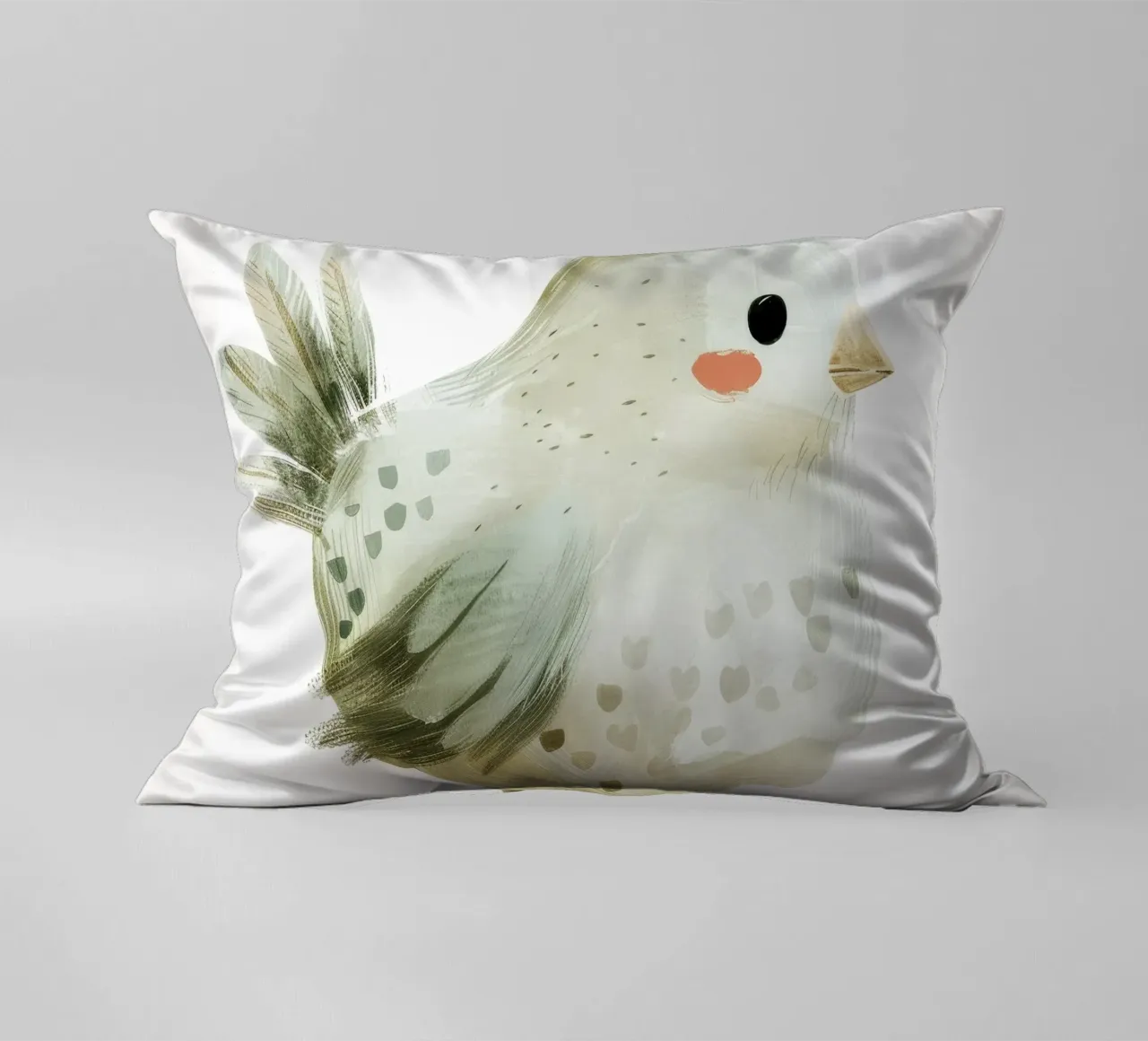 Illustrazione di un pulcino grigio chiaro cuscino da DesignDoodle