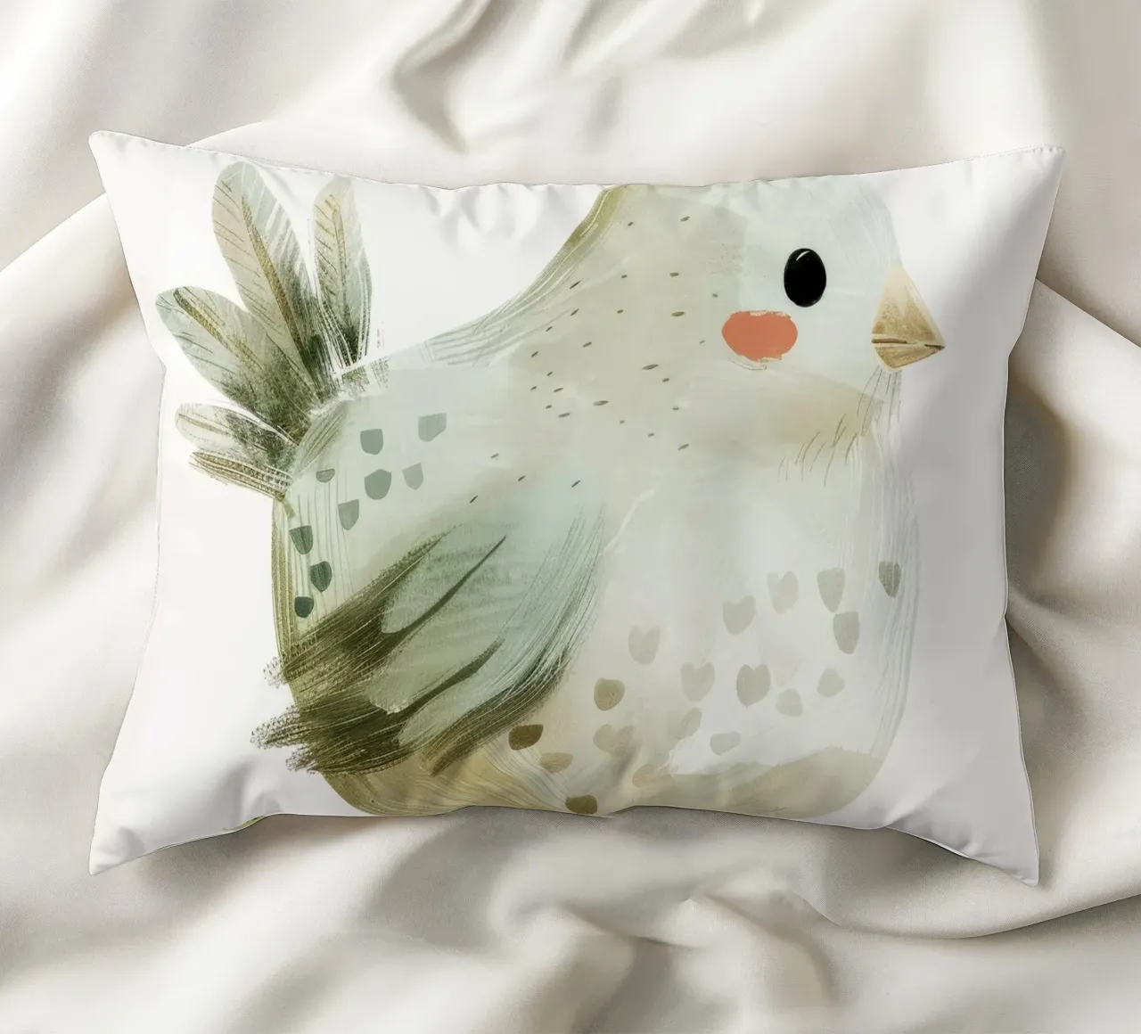 Illustrazione di un pulcino grigio chiaro cuscino da DesignDoodle