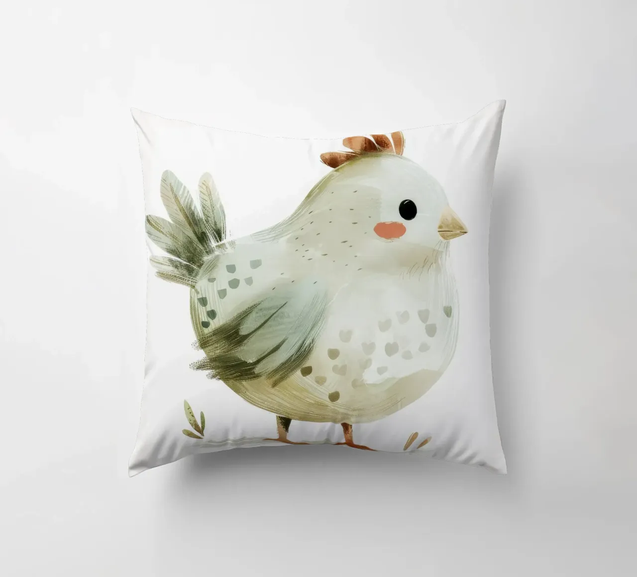 Illustrazione di un pulcino grigio chiaro cuscino da DesignDoodle