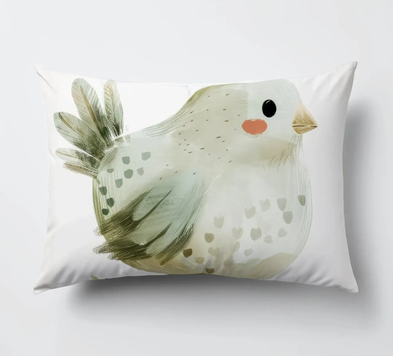 Illustrazione di un pulcino grigio chiaro cuscino da DesignDoodle