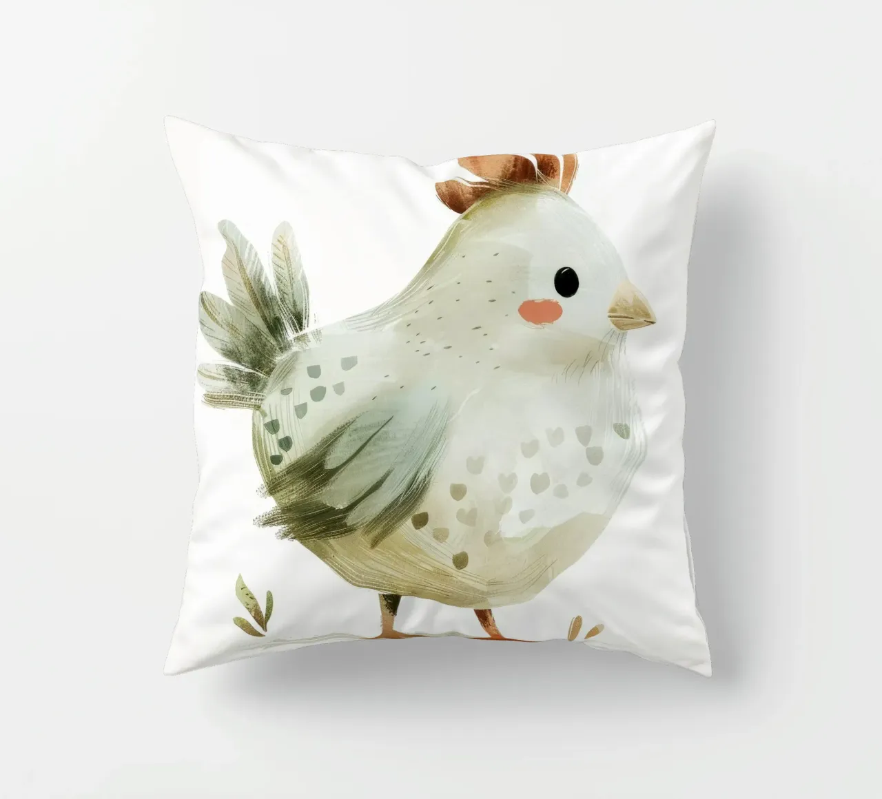 Illustrazione di un pulcino grigio chiaro cuscino da DesignDoodle