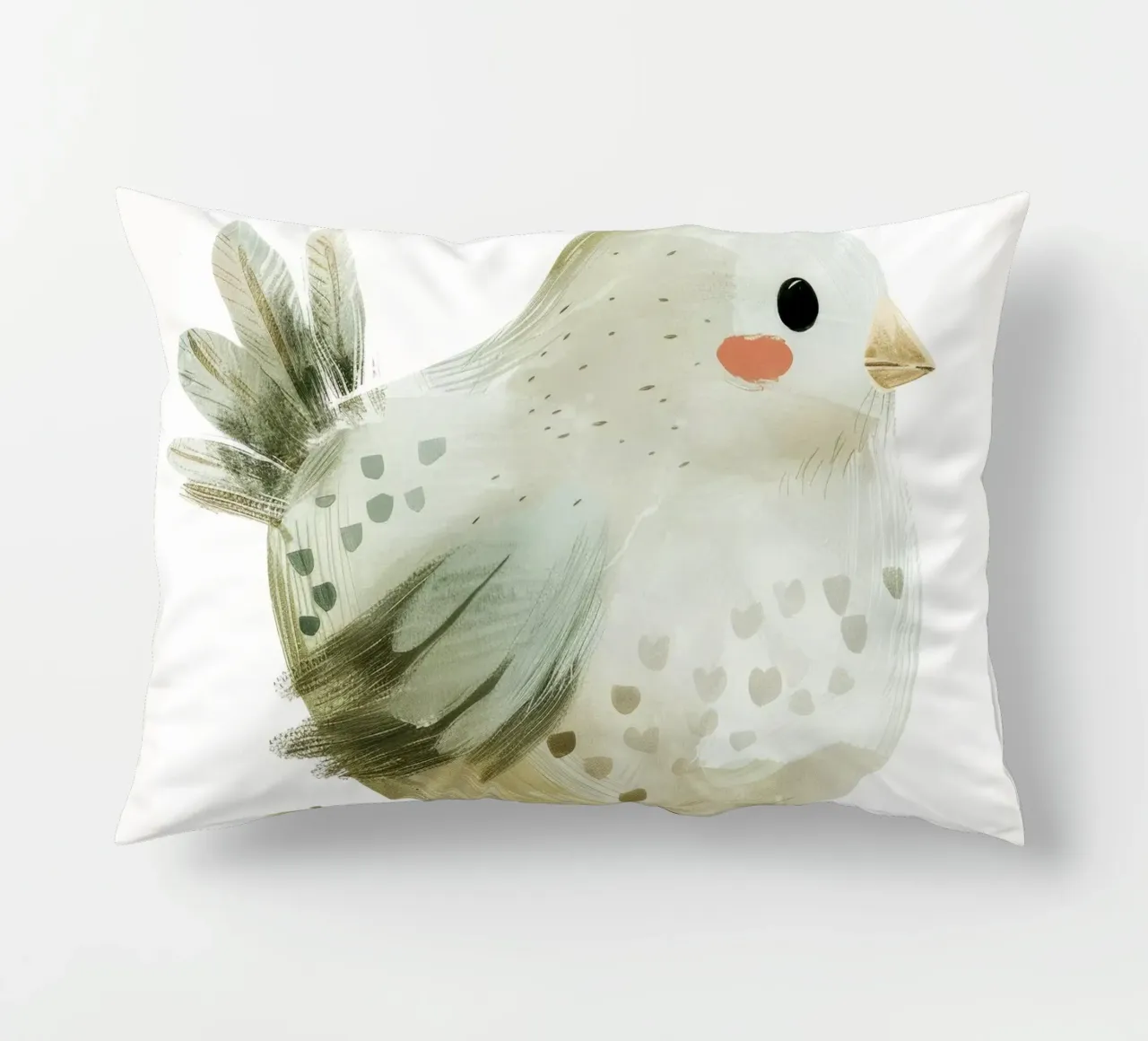 Illustrazione di un pulcino grigio chiaro cuscino da DesignDoodle