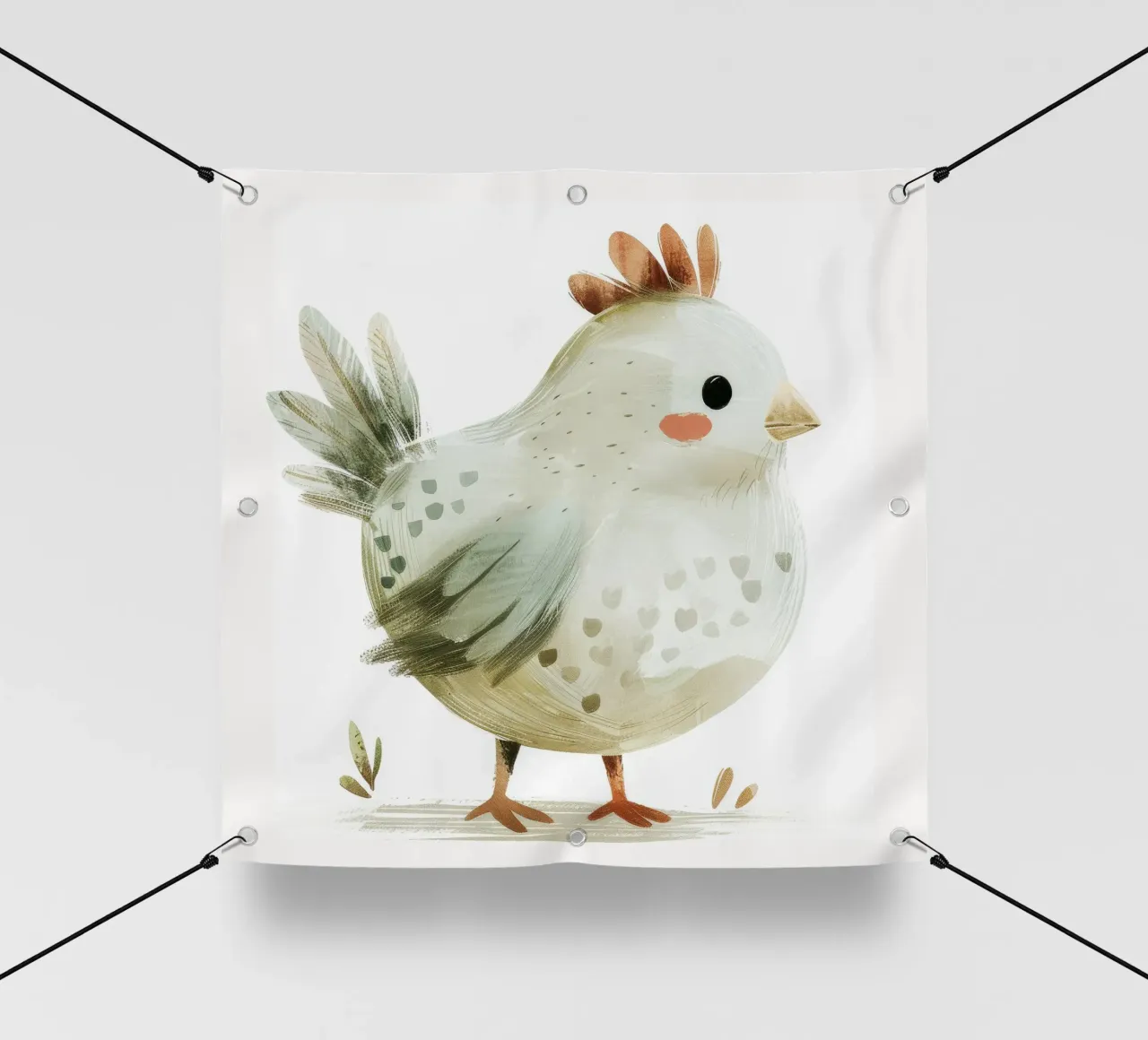 Illustrazione di un pulcino grigio chiaro telo in pvc da DesignDoodle
