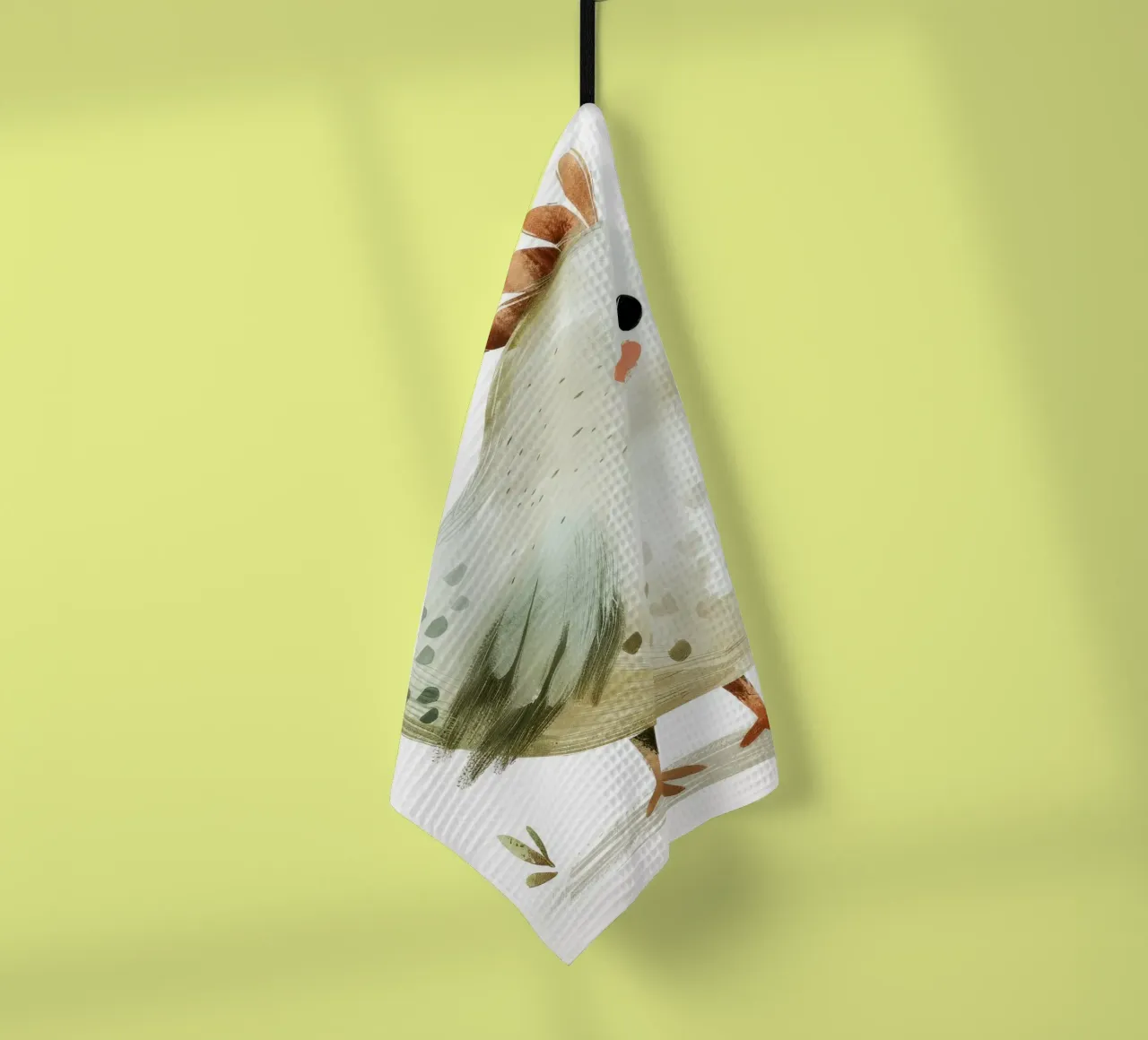 Illustration d'un poussin gris clair mignon torchon de DesignDoodle