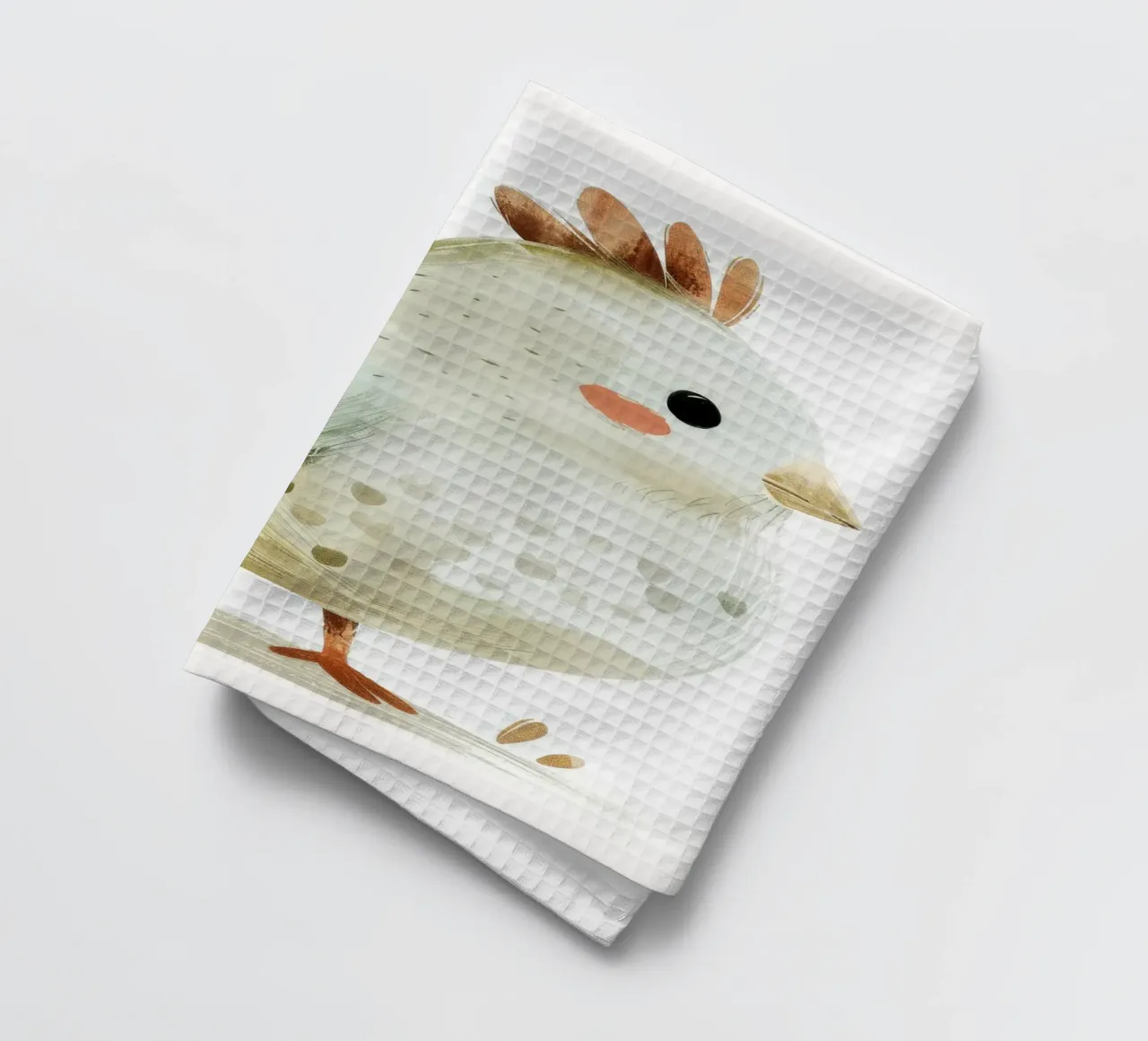 Illustration d'un poussin gris clair mignon torchon de DesignDoodle
