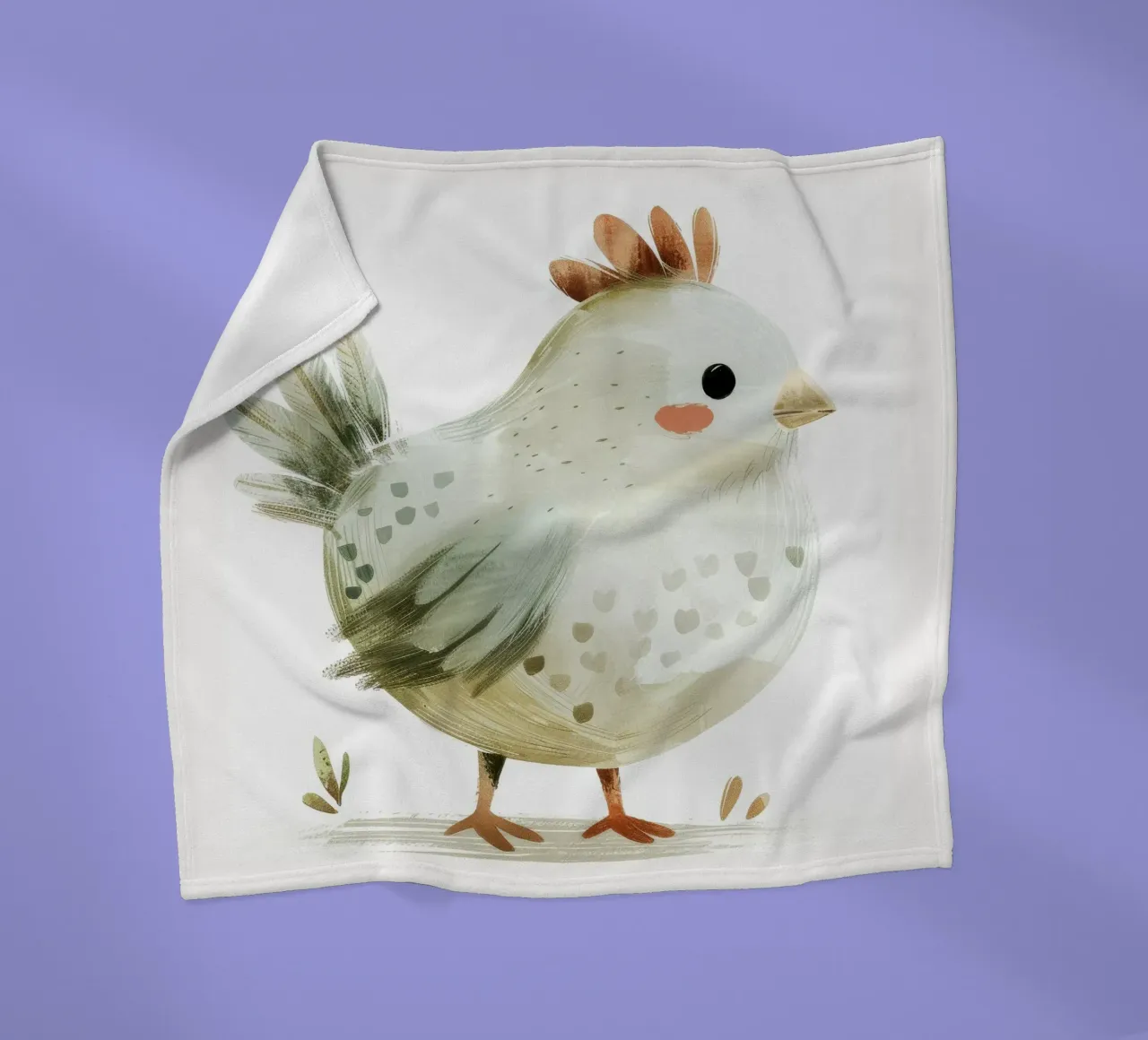 Illustrazione di un pulcino grigio chiaro coperta in pile da DesignDoodle