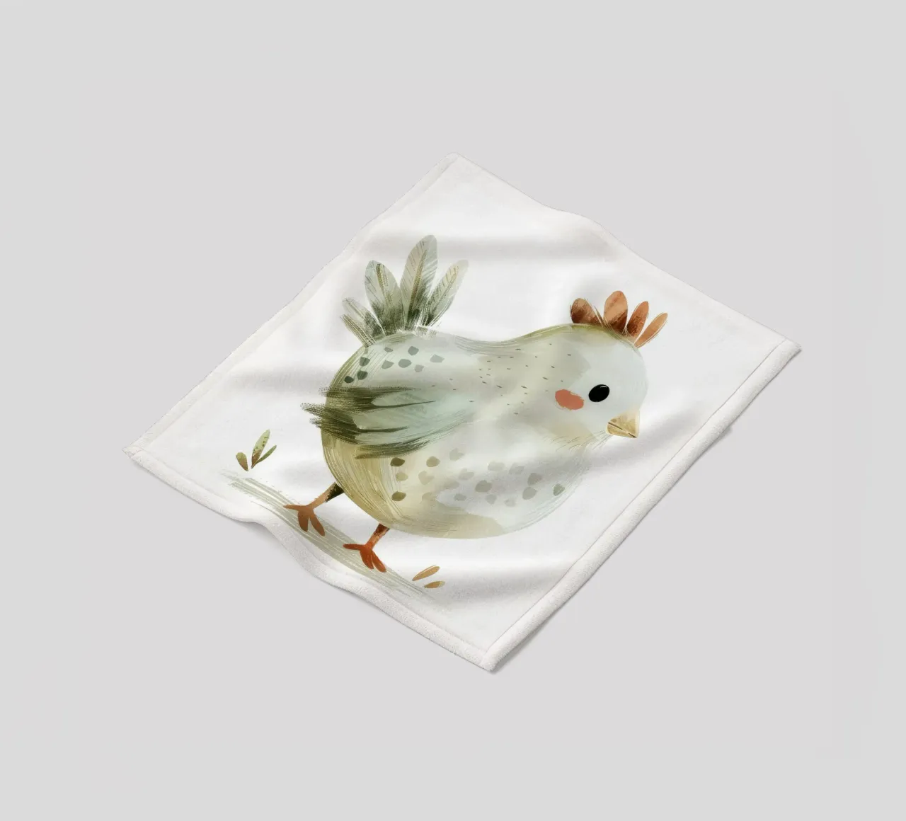 Illustrazione di un pulcino grigio chiaro coperta in pile da DesignDoodle