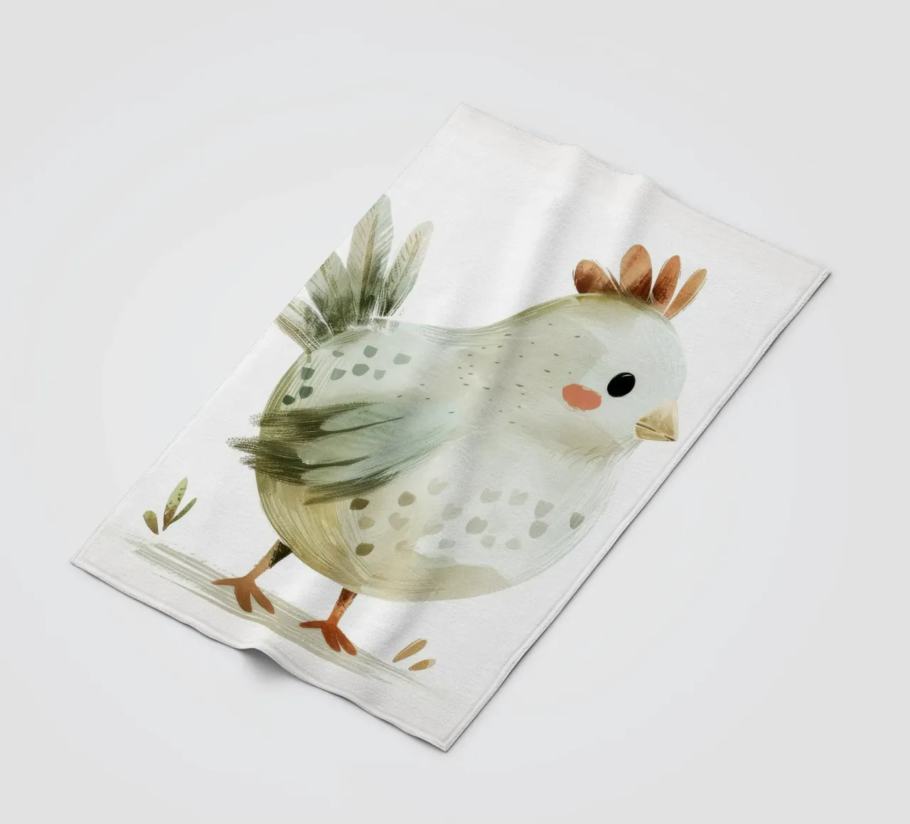 Illustrazione di un pulcino grigio chiaro coperta in pile da DesignDoodle