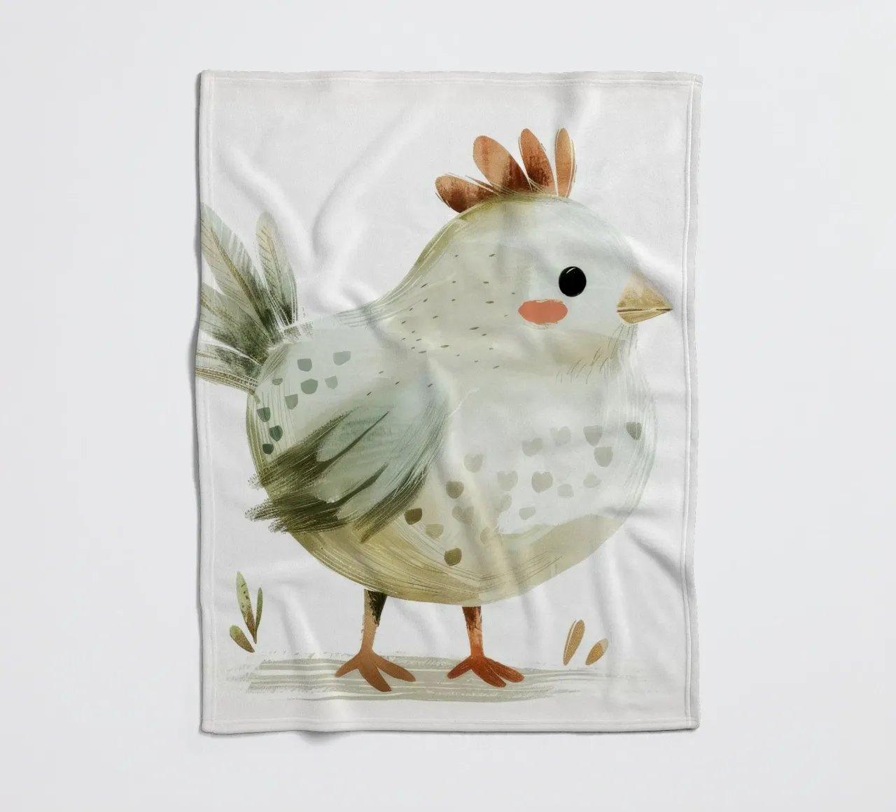 Illustrazione di un pulcino grigio chiaro coperta in pile da DesignDoodle