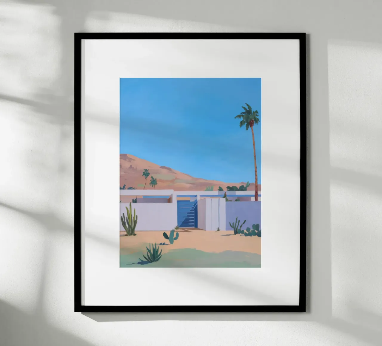 La quiete del deserto azzurro poster con telaio in legno da Infinite Chroma