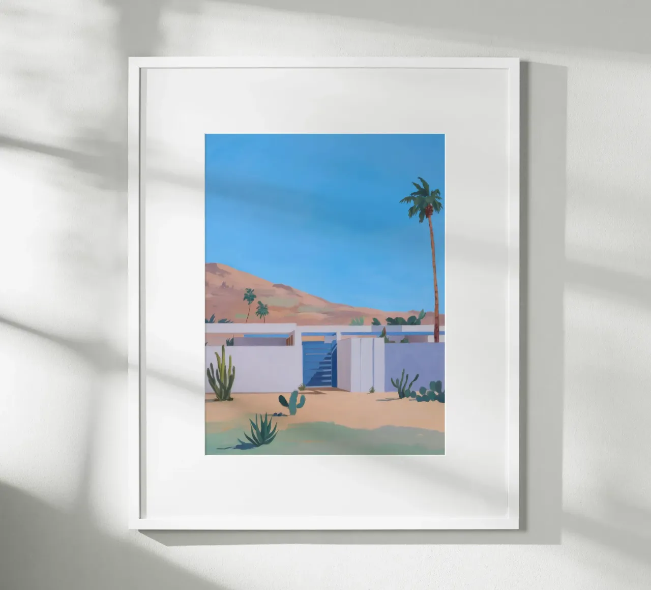 La quiete del deserto azzurro poster con telaio in legno da Infinite Chroma