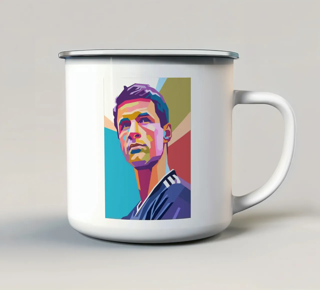 Thomas Müller, futbolista emblemático taza de esmalte de Hantamrata