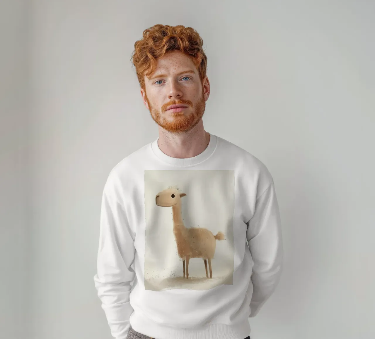 Adorable Llama Artwork sweatshirt by DesignDoodle