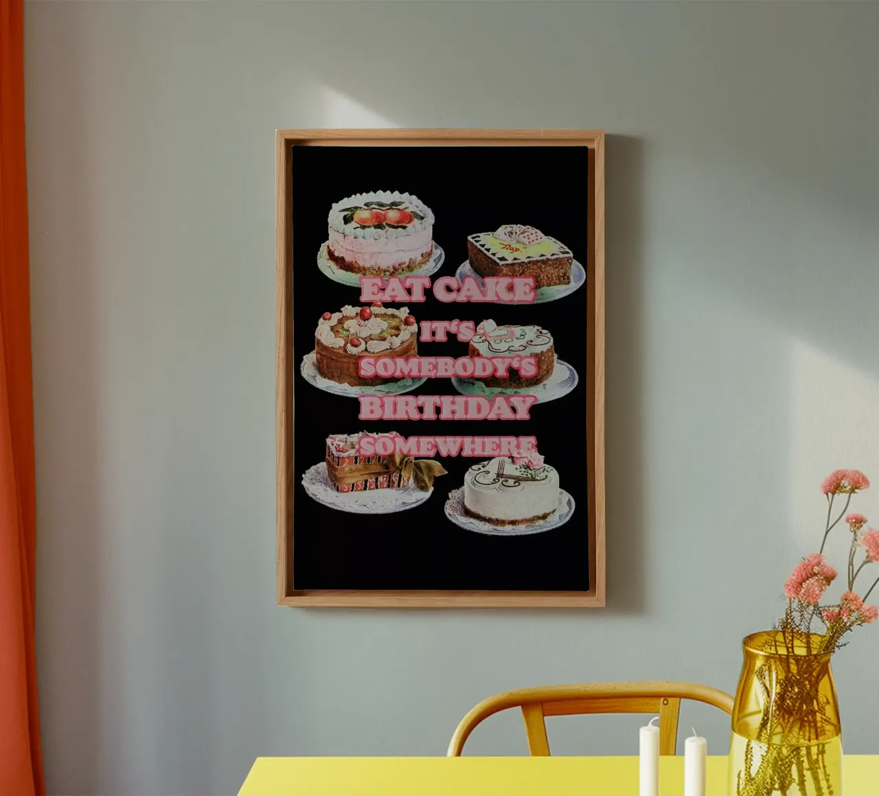 Eat More Cake tela con Cornice a cassetta da Jonas Loose