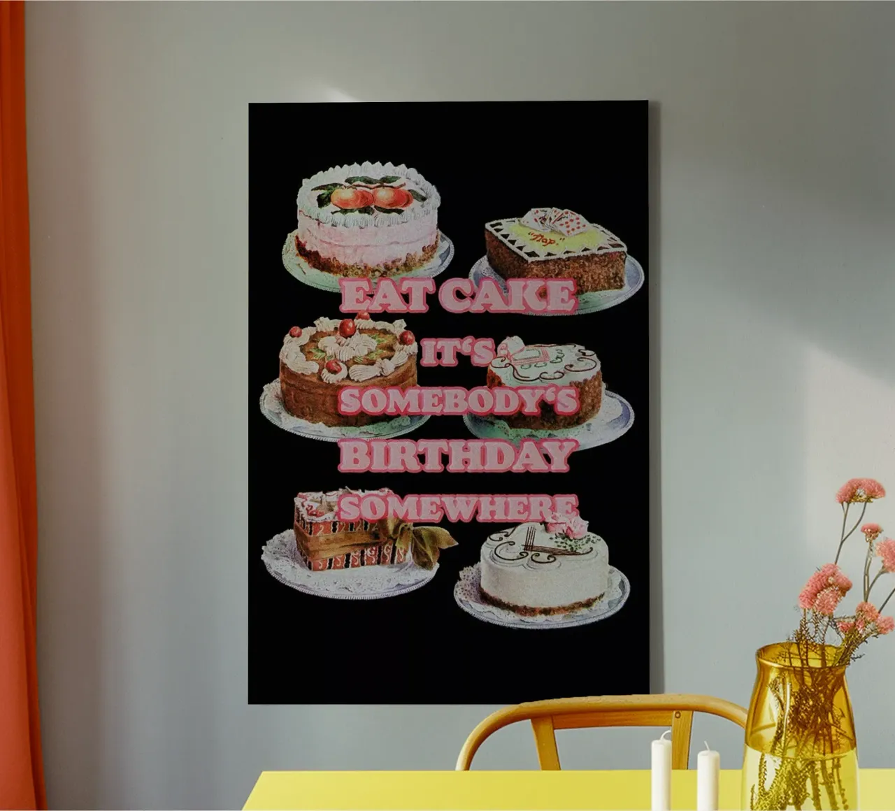 Eat More Cake tela con Cornice a cassetta da Jonas Loose