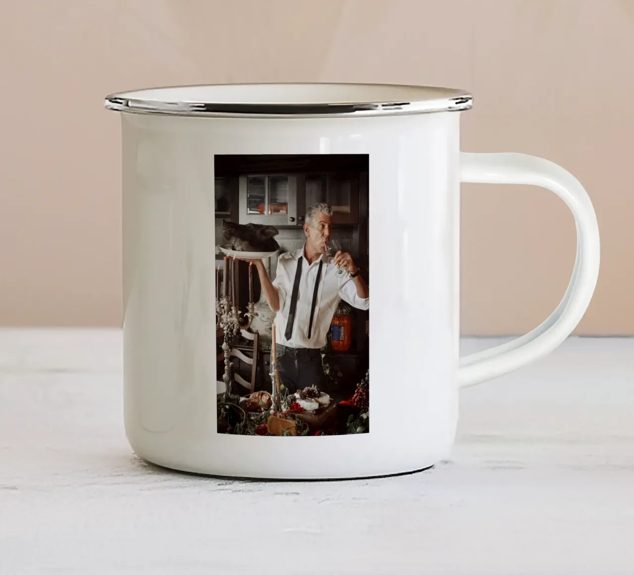 antonio bevanda tazza in smalto da martina