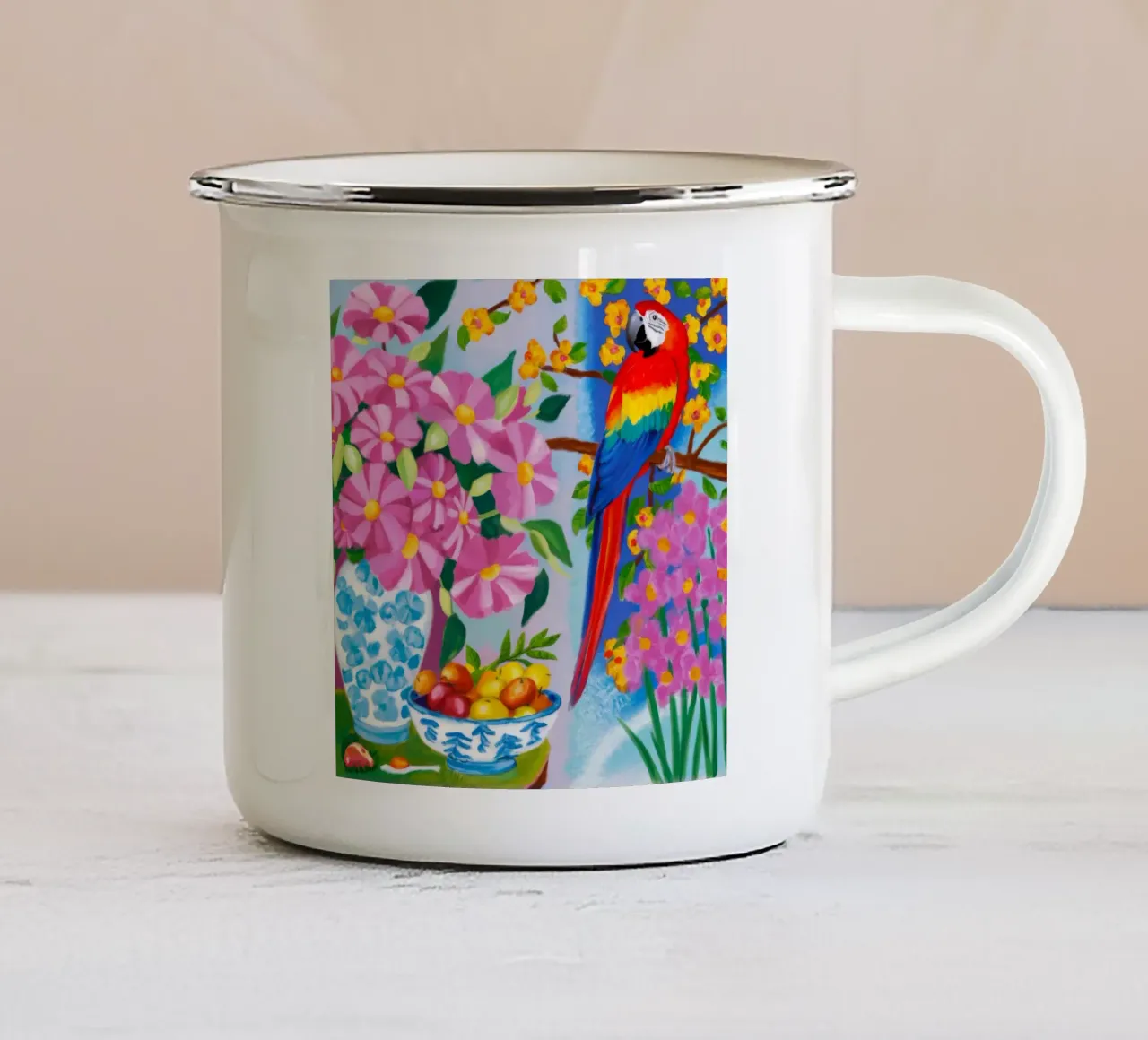 Plumage Bloom Harmony tazza in smalto da Infinite Chroma
