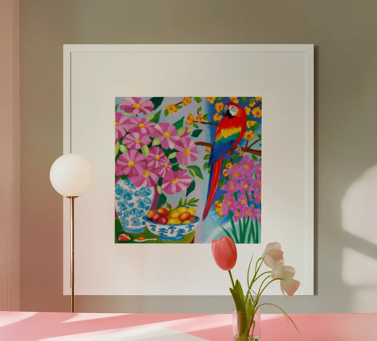 Plumage Bloom Harmony poster con telaio in plastica da Infinite Chroma
