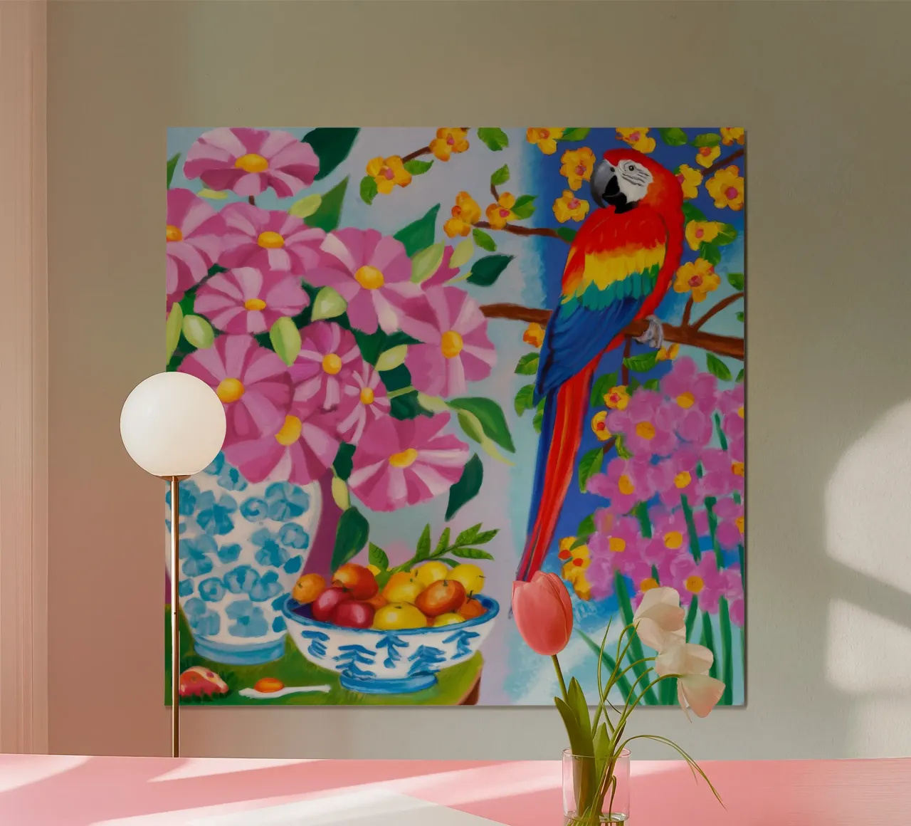 Plumage Bloom Harmony poster con telaio in plastica da Infinite Chroma