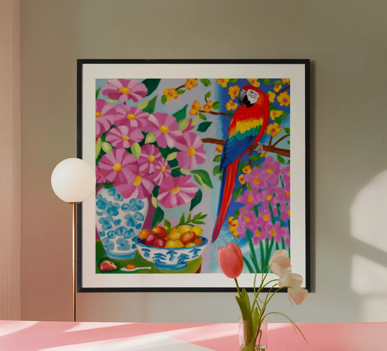 Plumage Bloom Harmony poster con telaio in plastica da Infinite Chroma