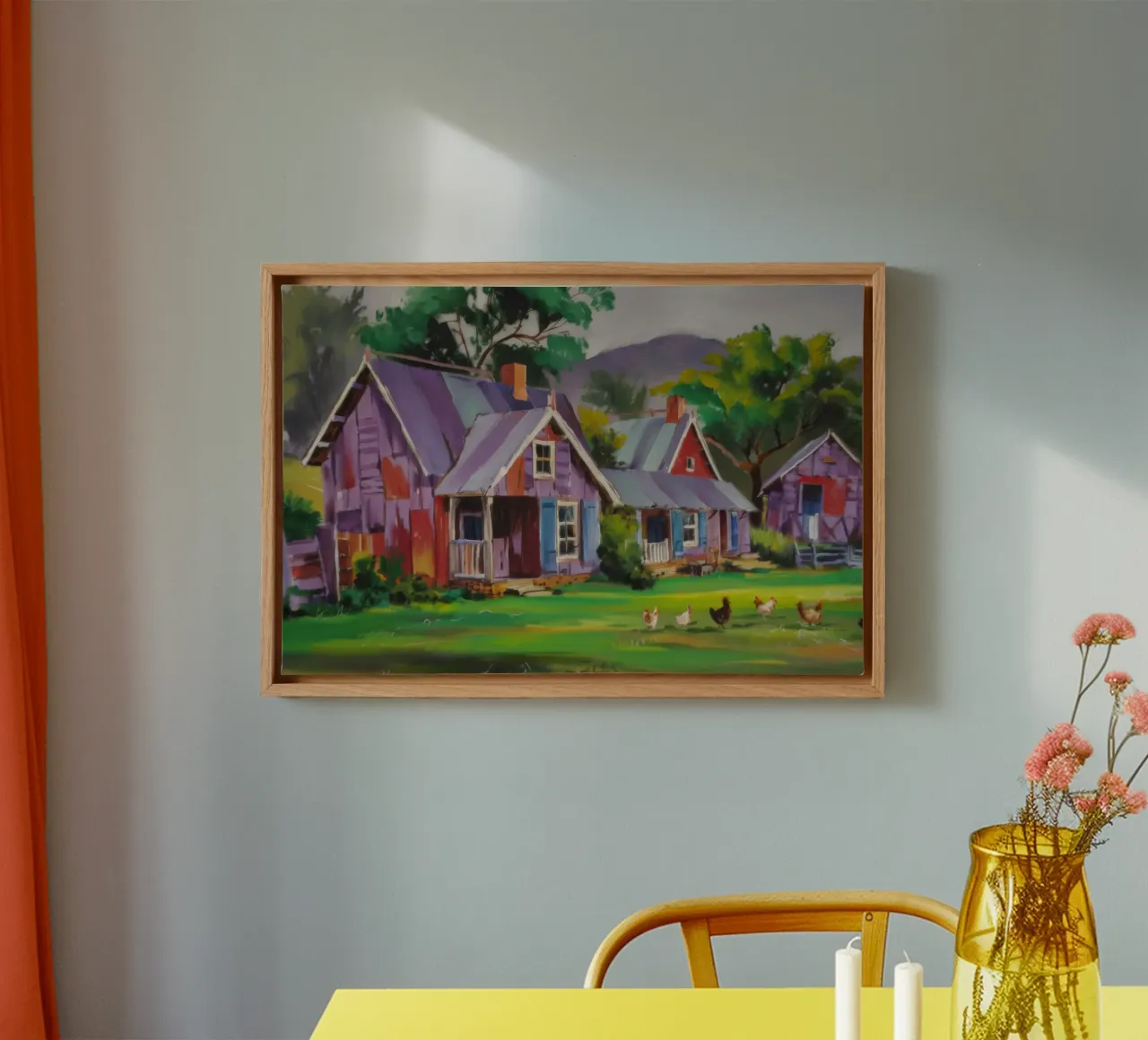 Grillige cottage charme canvas met Baklijst van Celestial Harmony