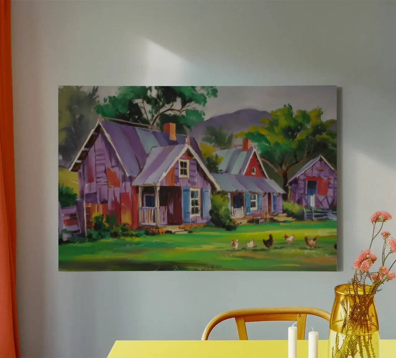 Grillige cottage charme canvas met Baklijst van Celestial Harmony