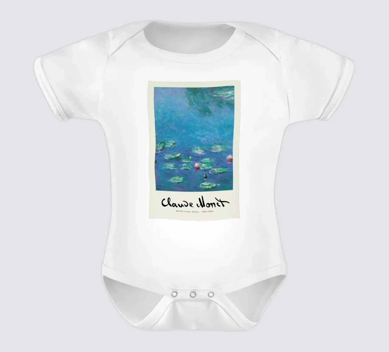 Monet – Signed Water Lilies 2 body neonato maniche corte da Vintage by JUNIQE