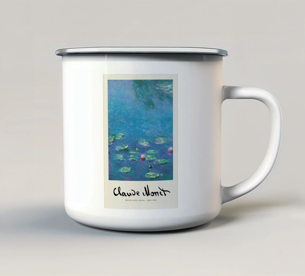 Monet – Signed Water Lilies 2 tazza in smalto da Vintage by JUNIQE