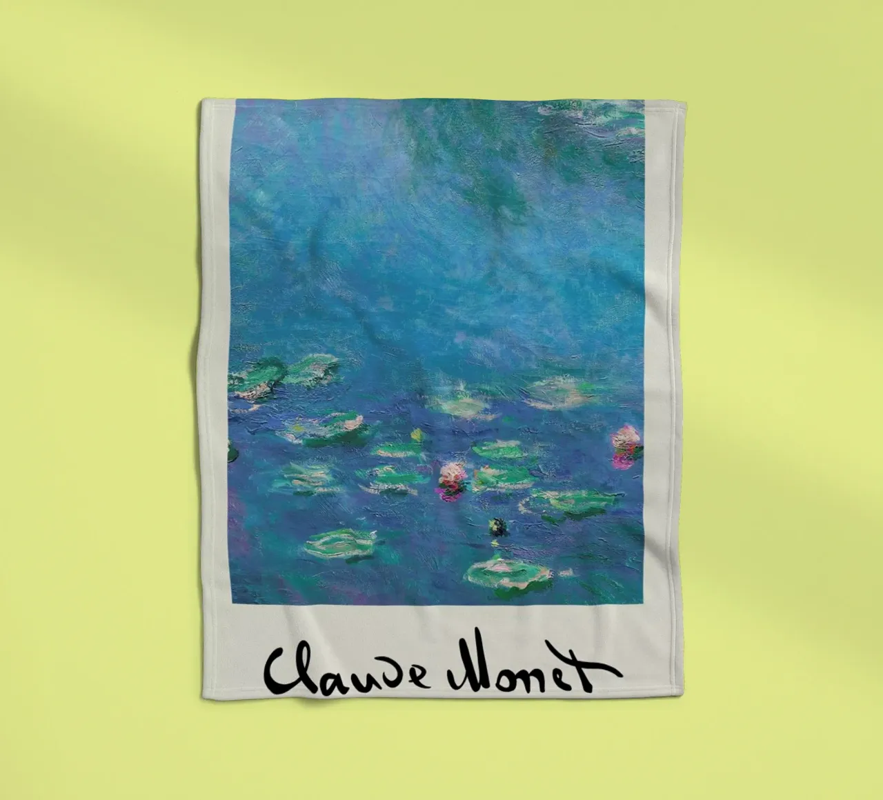 Monet – Signed Water Lilies 2 coperta in pile da Vintage by JUNIQE