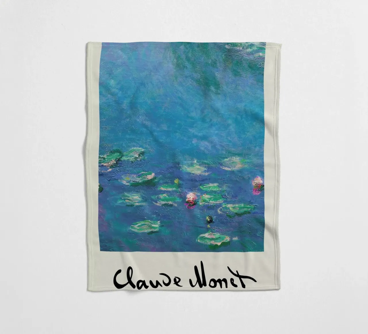 Monet – Signed Water Lilies 2 coperta in pile da Vintage by JUNIQE